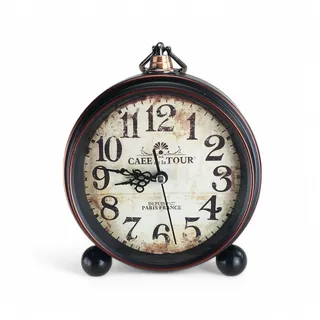 GMMH Retro Analog Wecker, Ohne Ticken, Tischuhr Nachttischuhr (14-3) Alarmwecker Vintage Retro Nostalgie aus Metall, Antik Standuhr Schreibtischuhr Uhr Tischwecker mit Alarm, Weckuhr