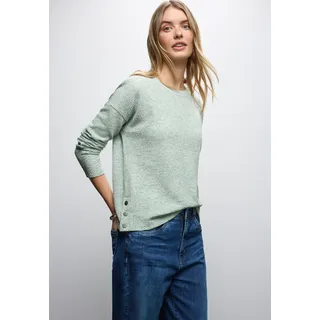 STREET ONE Rundhalspullover mit Knöpfen