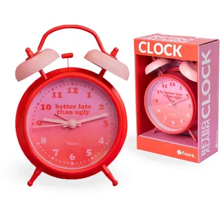 Fisura Analoger Wecker rosa/rot