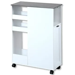 KESPER "Nischenregal, weiß, FSC", 1 Stk. tlg. mit 1 Mülleimer,