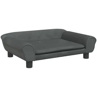 Kindersofa Dunkelgrau 70x45x26 cm Samt - Grau, Dunkelgrau
