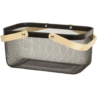 Lifestyle & more Aufbewahrungskorb mit Henkel für Kleidung Deko oder Accessoires 24 x 37 x 18 cm schwarz