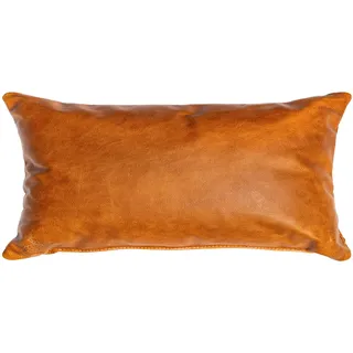 Centaur - Deko Lederkissen 50 x 30 cm für Sofa oder Schlafzimmer Cognac/Vintage - Echt Leder Kissen Echtleder Sofakissen Lederoptik