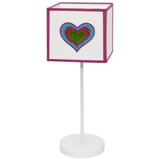 PRENDELUZ Tischlampe 1 x e14, Weiß/Rosa, modernes Design, ideal für die Beleuchtung von Räumen und zur Dekoration von Umgebungen.