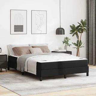 Best Möbel Bettrahmen inkl. Lattenrost - Bett mit Matratze Schwarz 140 x 200 cm Kunstleder - Klassische Betten Cloris Neu2837560 2parcel - Schwarz