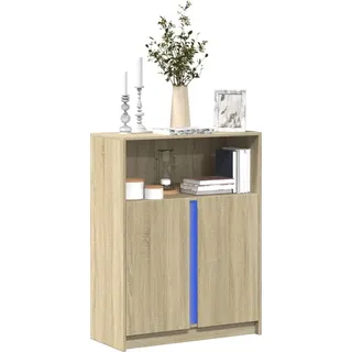 vidaXL LED-Sideboard Sonoma-Eiche 77x34x100 cm Holzwerkstoff - Braun