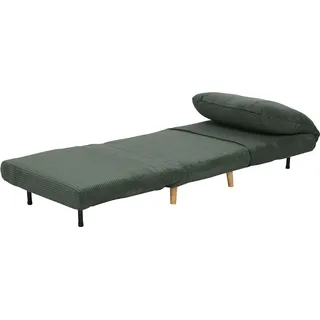 2-in-1 Schlafsofa Schlafsessel Verstellbar Klappmatratze Gästebett im Cord-Optik, für Schlafzimmer, Wohnzimmer Grün 82 x 89 x 83 cm Aosom