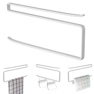 Jizxol Küchenrollenhalter Ohne Bohren, Küchenrollenhalter, Küchenrollenhalter zur Befestigung, Schrank, Papierrollenhalter, Serviettenspender, Aufbewahrung für Küche, Badezimmer. (weiß)