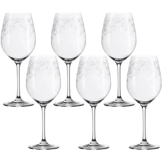 LEONARDO Chateau Rotwein-Gläser, 6er Set, spülmaschinenfeste Wein-Gläser, Rotwein-Kelch mit gezogenem Stiel, Wein-Glas mit Gravur, 510 ml, 035300