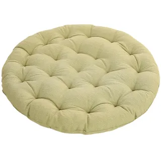 LZTENRETO Große Bodenkissen,Rund Leinen Futon-Kissen Japanischer Stil Getuftet Boden-Kissen Meditations-Kissen für das Sitzen auf dem Boden Fenster-Kissen für Yoga Sofa Balkon (Grün,45x45x6cm)