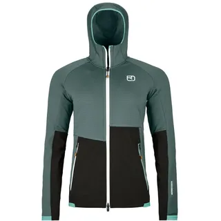 ORTOVOX FLEECE RIB HOODY W - Robuster, technischer Kletter-Fleecehoody für Tage am Fels - GRAU - DAMEN - XS