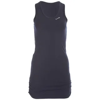 Winshape Damen Fitness Freizeit Longtop WTR15 mit seitlicher Raffung, Slim Style, Night-Blue, L