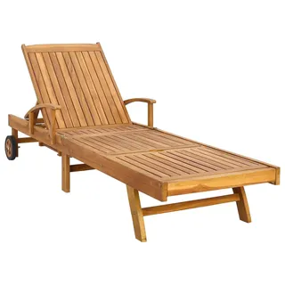 vidaXL Sonnenliege 1-Person Braun Massivholz Teak - Braun