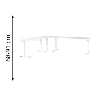 Germania Winkelschreibtisch Mailand Weiß