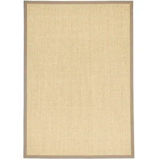 Pergamon Sisalteppich Natura Klassisch MIT Bordüre , Creme, Taupe , Textil , 150x150 cm , Teppiche und Böden, Teppiche, Flachwebteppiche