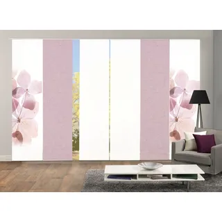 HOME WOHNIDEEN Schiebegardine »BONITA 6er SET« Paneelwagen 6 Stk. tlg. Schiebevorhang Digidruck 6er Set BONITA, rosa