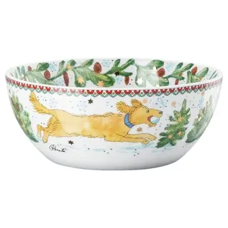 Hutschenreuther Sammelkollektion 2025-Weihnachtsspiele-Müslischale 15 cm-0,5 l, Rot und Beige