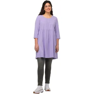 Ulla Popken Damen Longtunika mit Druck, A-LINE Tunika, Lavendel, 46-48