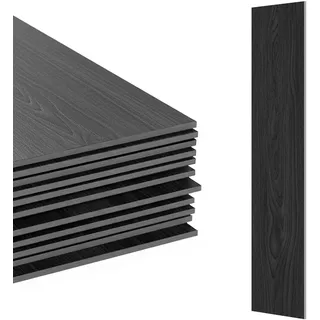 Relaxdays PVC Bodenbelag selbstklebend, Holzoptik, Bad, Küche, Klebefliesen 91x15 rutschfest, dunkelgrau