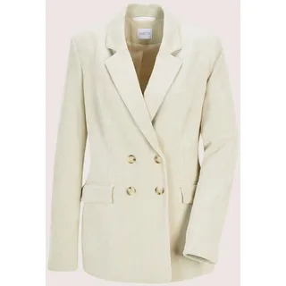 Jackenblazer MADELEINE "Cordblazer Moderner Businessblazer mit Reverskragen", Damen, Gr. 48, weiß (perlweiß), Obermaterial: 97% Polyester PES. 3% Elasthan EL., Modern, Blazer Jackenblazer, Cordoptik