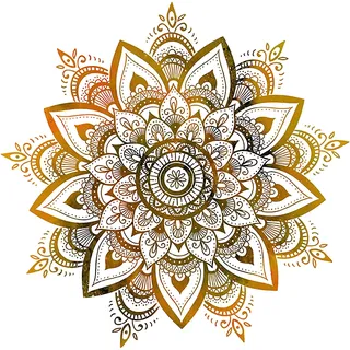 VOSSOT Wandtattoo Mandala,Groß Wandsticker Mandala für Schlafzimmer,Gold Boho Blumen Wandaufkleber,Wandbild Boho Style Flur Yoga Wanddeko,Wohnzimmer Schlafzimmer Wandsticker,Blumen Wandaufkleber