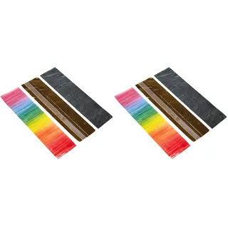 Pracht Creatives Hobby 7074-20515 Wachsplatten Mix regenbogen/metallic, 3 halbe Wachsstreifen, ca. 200 x 50 x 0,5 mm, zum Modellieren und Verzieren von Kerzen (Packung mit 2)