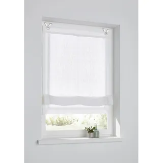 Kutti »Hedda« mit Hakenaufhängung ohne Bohren freihängend mit Fensterhaken, 100% Leinen, mit Hohlsaum, halbtransparent,