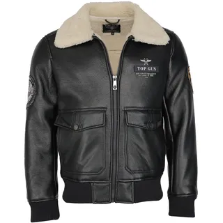 Lederjacke TOP GUN "Lederimitatjacke TG20213035", Herren, Gr. L, schwarz, Obermaterial: 90% Polyester COOLMAX PES(Coolmax). 10% Polyurethan PU., Jacken Lederjacke