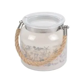 HOMEA 6BPV111BC Kerzen, Glas, Weiß, klein