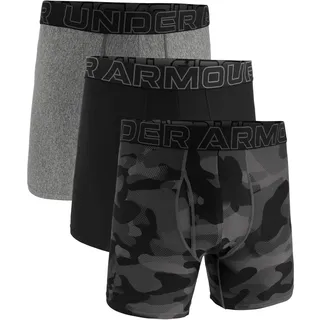 Men's Under Armour Performance Tech 6" 3 Pack Print/Solid Boxer Briefs