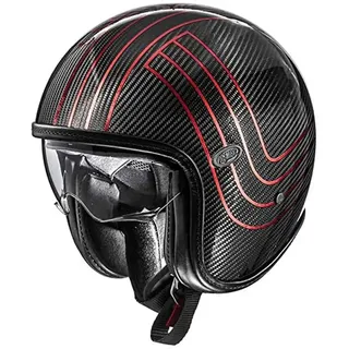 Premier Helmets Vintage Platinum Edition Carbon Ex 22.06 Jethelm - Black / Red - L