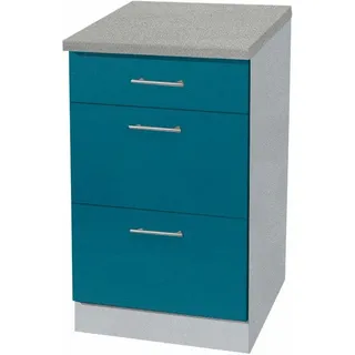WIHO KÜCHEN Unterschrank Kiel 50 x 60 x 85 cm Blau