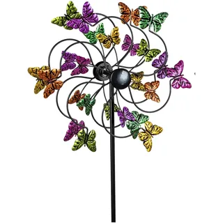 Buntes Windrad für den Garten Modell Schmetterling Windspiel Windmühle 124 cm