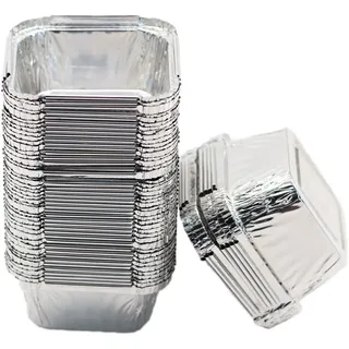 Stück Aluschalen Aluminiumschale Tropfschalen Grillschalen Grill Tropfschalen | Quadrat Backformen aus Aluminium für Cupcakes, Eiercremes, Muffins, Törtchen
