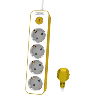 Philips Steckdosenleiste 1,5 m Weiß/Gelb 3 St.