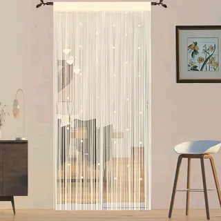 Fadenvorhang Insektenschutz Türvorhänge Fliegengitter Fliegenschutz Balkontür Fliegenvorhang Insektenschutz Türvorhang Insektenvorhang Terrassentür Perlenvorhang Für Türen (Champagner 90x245cm)