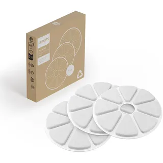Philips Wasserfilter "PAW0010/01 für Wassertränke Philips Pet Series 3000", weiß, Sauberes, frisches Trinkwasser | 3er-Pack Ersatzfilter, mehrschichtiger Filter, 3 Stk., Filterkartuschen, mit mehrschichtigem Filtersystem, einfach zu bedienen, Wasserfilter