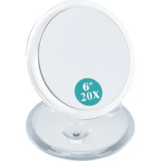 Kompakter Vergrößerungsspiegel – 20-fache Vergrößerung – mit Saugnäpfen – für präzises Make-up