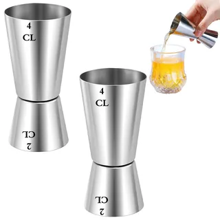 SOGHO Edelstahl Cocktail Messbecher, 2CL & 4CL, 2er Set, Bar- und Cocktailzubehör