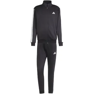 adidas Men's SPORTSWEAR BASIC 3 STRIPES FLEECE TRACKSUIT, Black, M Short