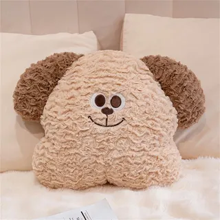 Ueiwffzo Kuschelkissen Hund/Bär 33cm Kreative Flauschige Kissen, Kinderkissen Bär Niedliches Plüschkissen, Sofakissen Kuscheltiere Kawaii Weiche Sofadekoration, Geschenke (Hund)