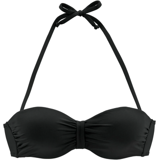 Bügel-Bandeau-Bikini-Top BENCH., Damen, Gr. 36, Cup B, schwarz, Microfaser, Polyamid, unifarben, Bikini-Oberteile Bügel-Bandeau-Bikini-Top, im Uni-Style
