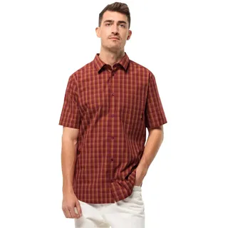 Jack Wolfskin Wanderhemd Hot Springs (mit Brusttasche) Kurzarm weinrot Herren