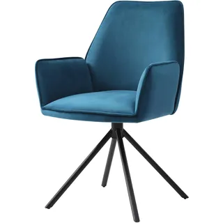 MCW Esszimmerstuhl G67 Samt Türkis-Blau