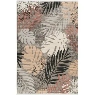 Esprit Webteppich , Grau, Rot, Beige , Textil , Floral , rechteckig , 200x290 cm , Textiles Vertrauen - Oeko-Tex®, Oeko-Tex® Standard 100 , für Fußbodenheizung geeignet, in verschiedenen Größen erhältlich, für Hausstauballergiker geeignet, lichtunempfindlich, pflegeleicht, strapazierfähig, leicht zusammenrollbar , Teppiche und Böden, Teppiche, Webteppiche