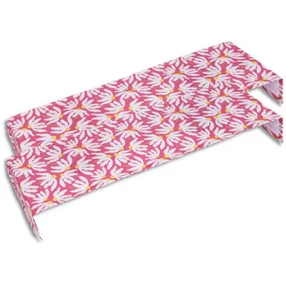 Tischläufer , Gelb, Rot, Weiß , Textil , Blume , rechteckig , 40x140 cm , Oeko-Tex® Standard 100 , Heimtextilien, Wohntextilien, Tischwäsche, Tischläufer