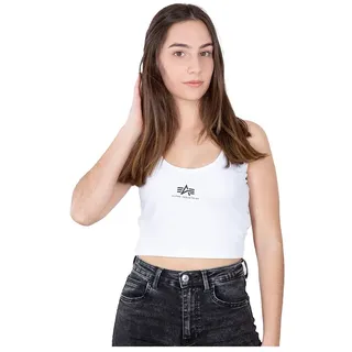 Alpha Industries Damen Basic Crop SL Wmn Tank Top T-Shirt, White, S