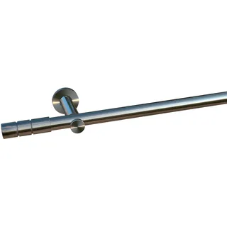 INDEKO Vorhangstange Hamburg 1-läufig Ø 20 mm 100 cm Edelstahlfarben