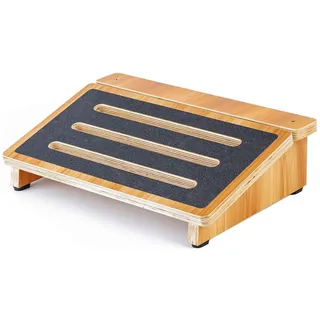 StrongTek Fußstütze Schreibtisch-Zubehör, abgeschrägter rutschfester Fußhocker aus Holz für Stehpulte zur Haltungskorrektur, tragbare ergonomische Fußablage für PC-Gaming oder bei der Arbeit