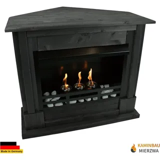 Gelkamin Ethanolkamin Kaminofen Eckkamin Rafael inkl. Zubehör Set - Schwarz - Schwarz